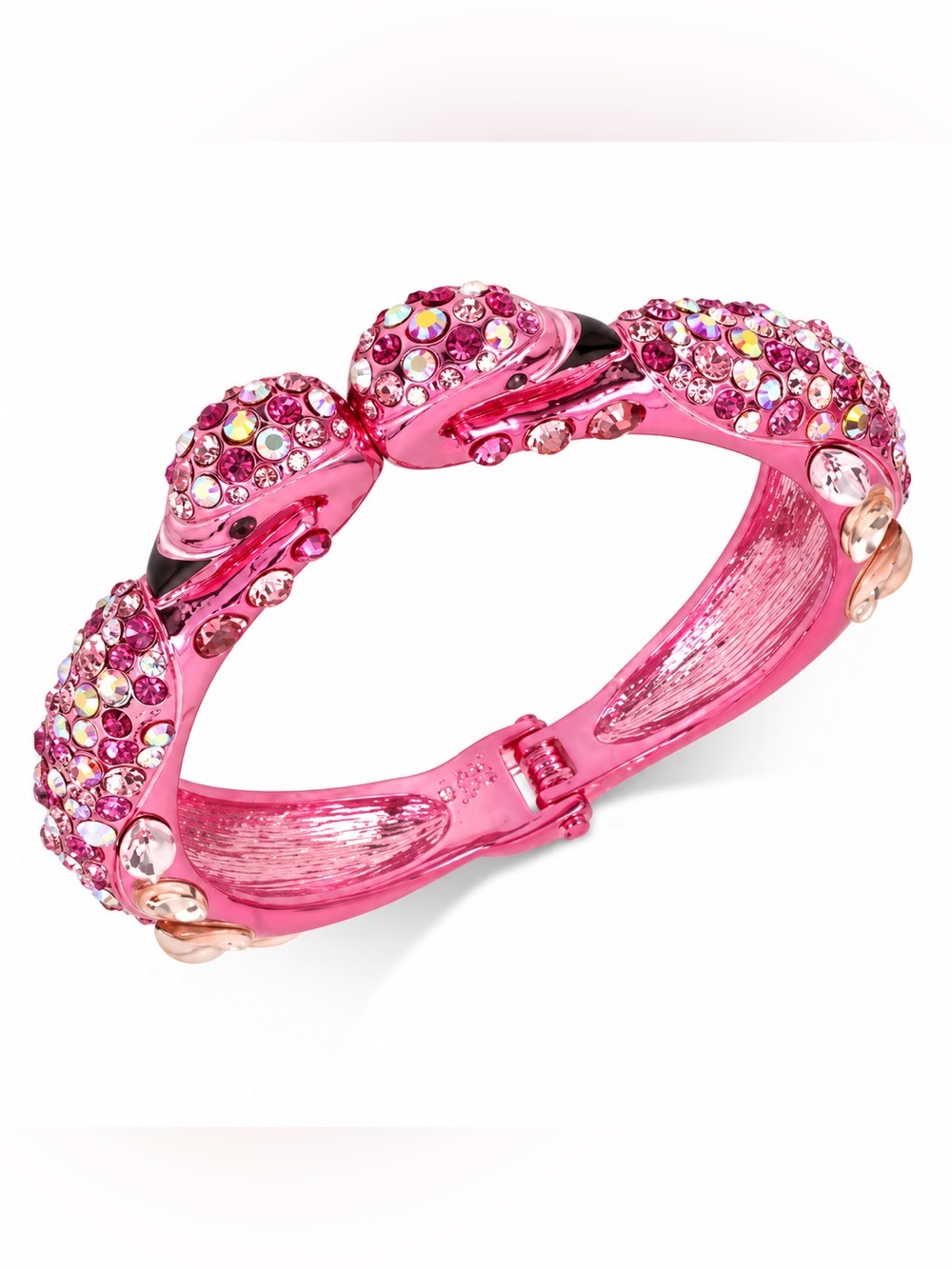 🦩NWT Retired Betsey Johnson Pink fuchsia Flamingo Statement cuff bangle bracelet
